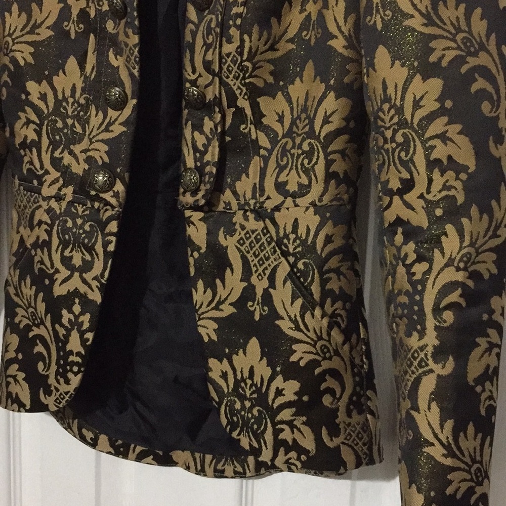 H&M jacket blazer gold brown beige size 2 (ff) - Picture 4 of 8